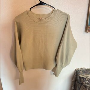 Pink Rose Balloon Sleeve Sweater